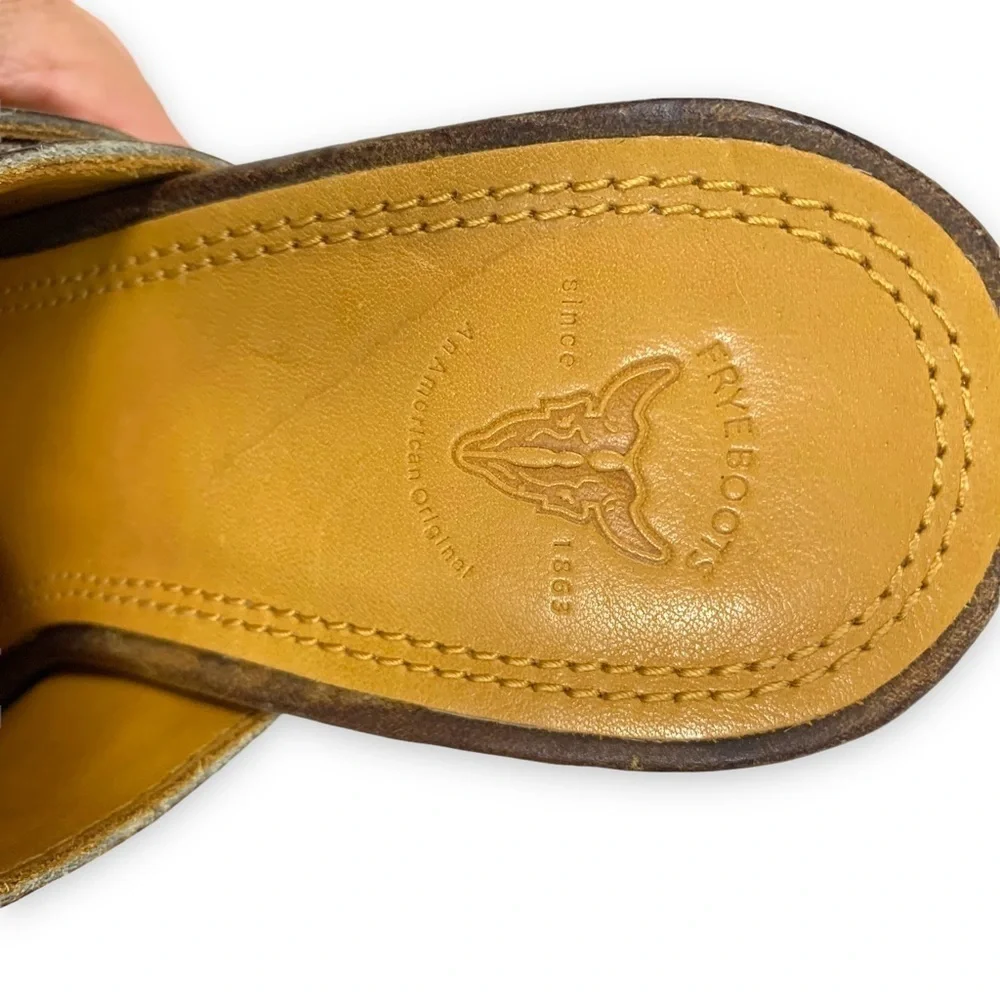 Frye Reese Ring Mule Brown Leather Size 6.5 - Picture 9 of 15